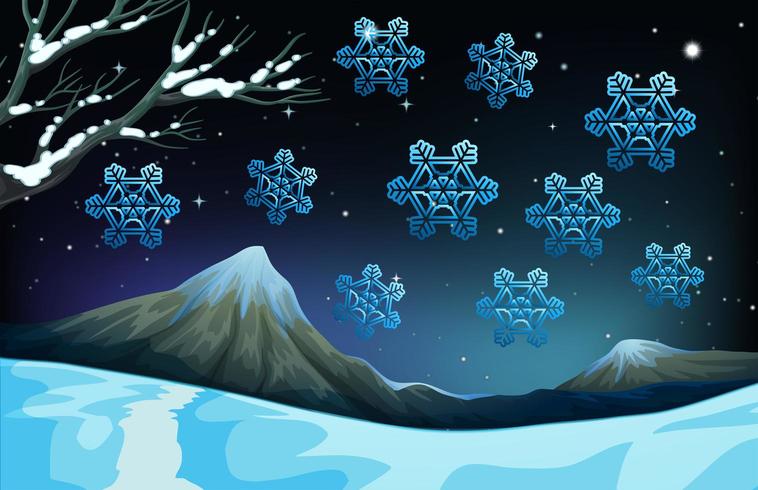 Snowflakes falling on the ground vector