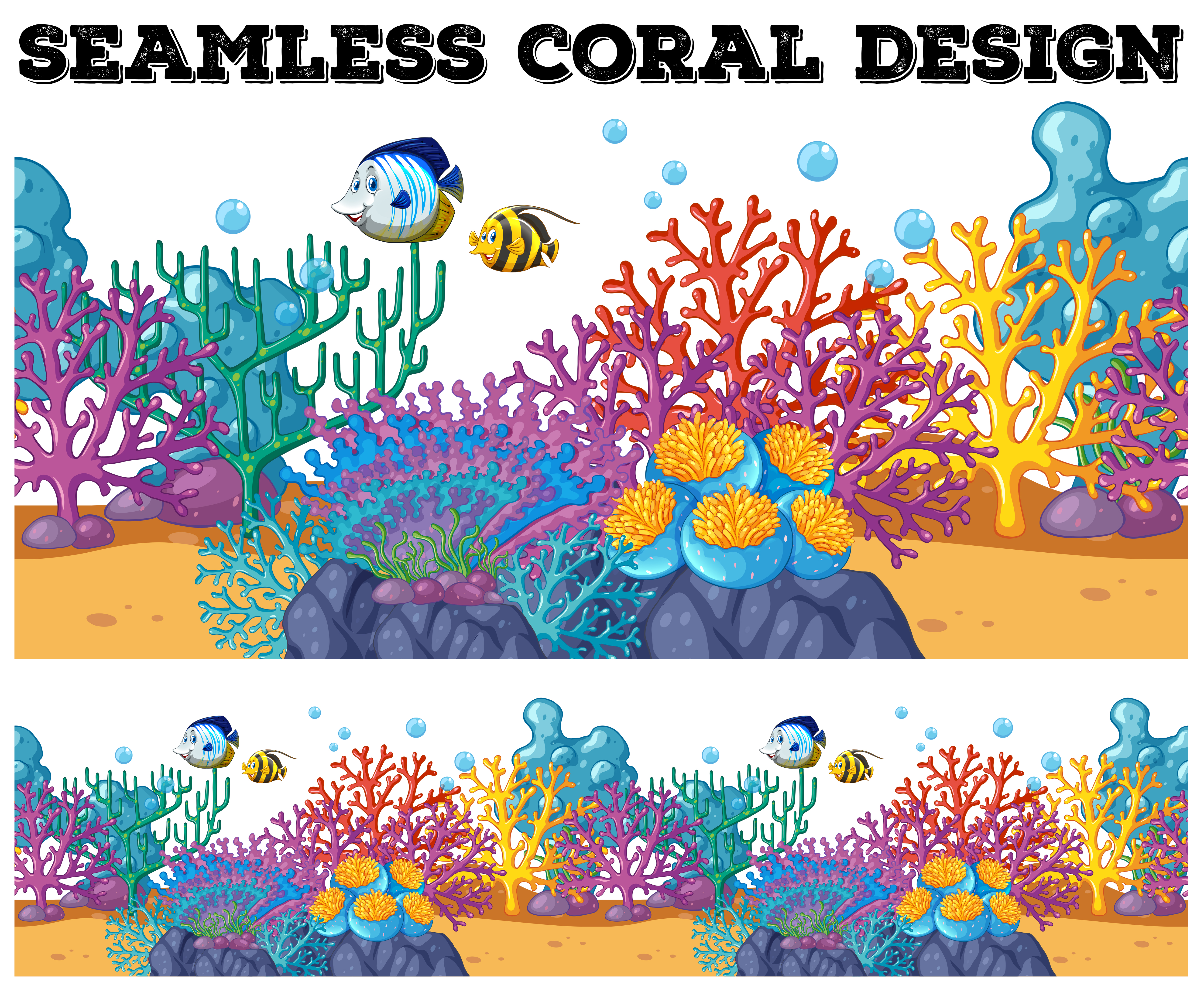 Seamless coral reef under the ocean 668537 Vector Art at Vecteezy