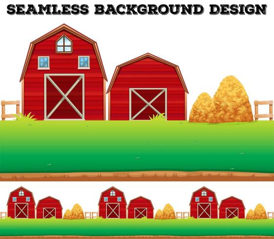 Barns and haystack on farm vector