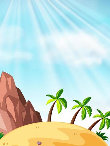 Scene with coconut trees on sand vector