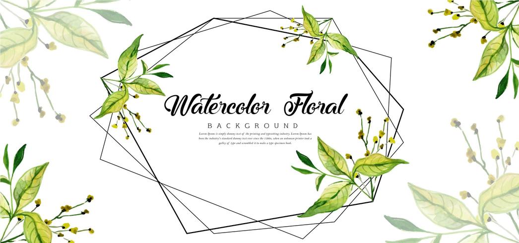 Fondo floral acuarela geométrica vector