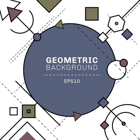 Composición abstracta de líneas geométricas y guiones azules y grises vector