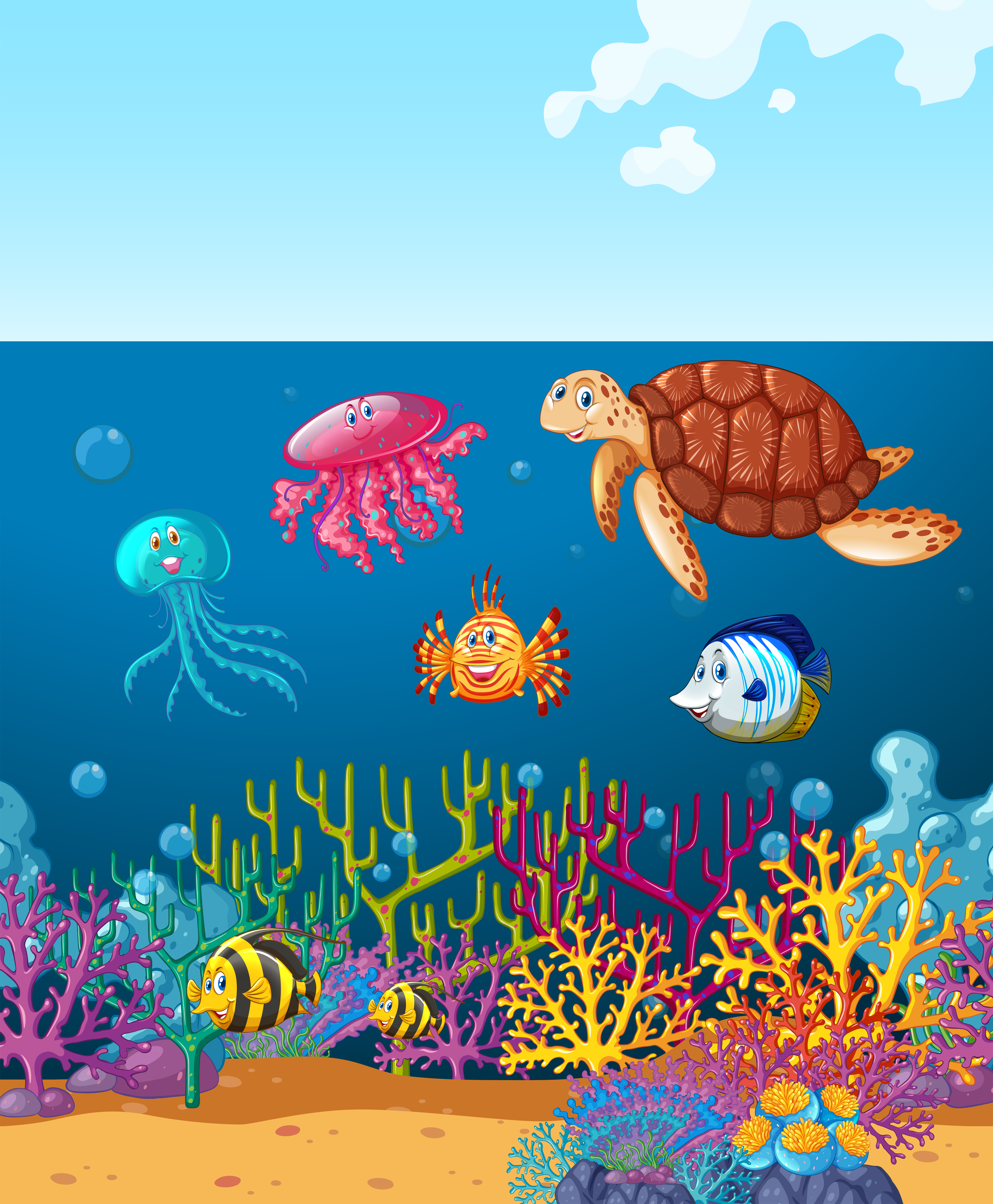 Download Sea animals swimming under the ocean in coral reef 668686 ...
