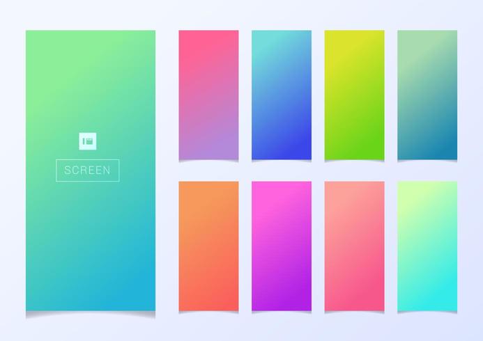 Set of modern smartphone screen gradient backgrounds vector