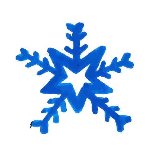 Hand Drawn Watercolor Snowflake vector