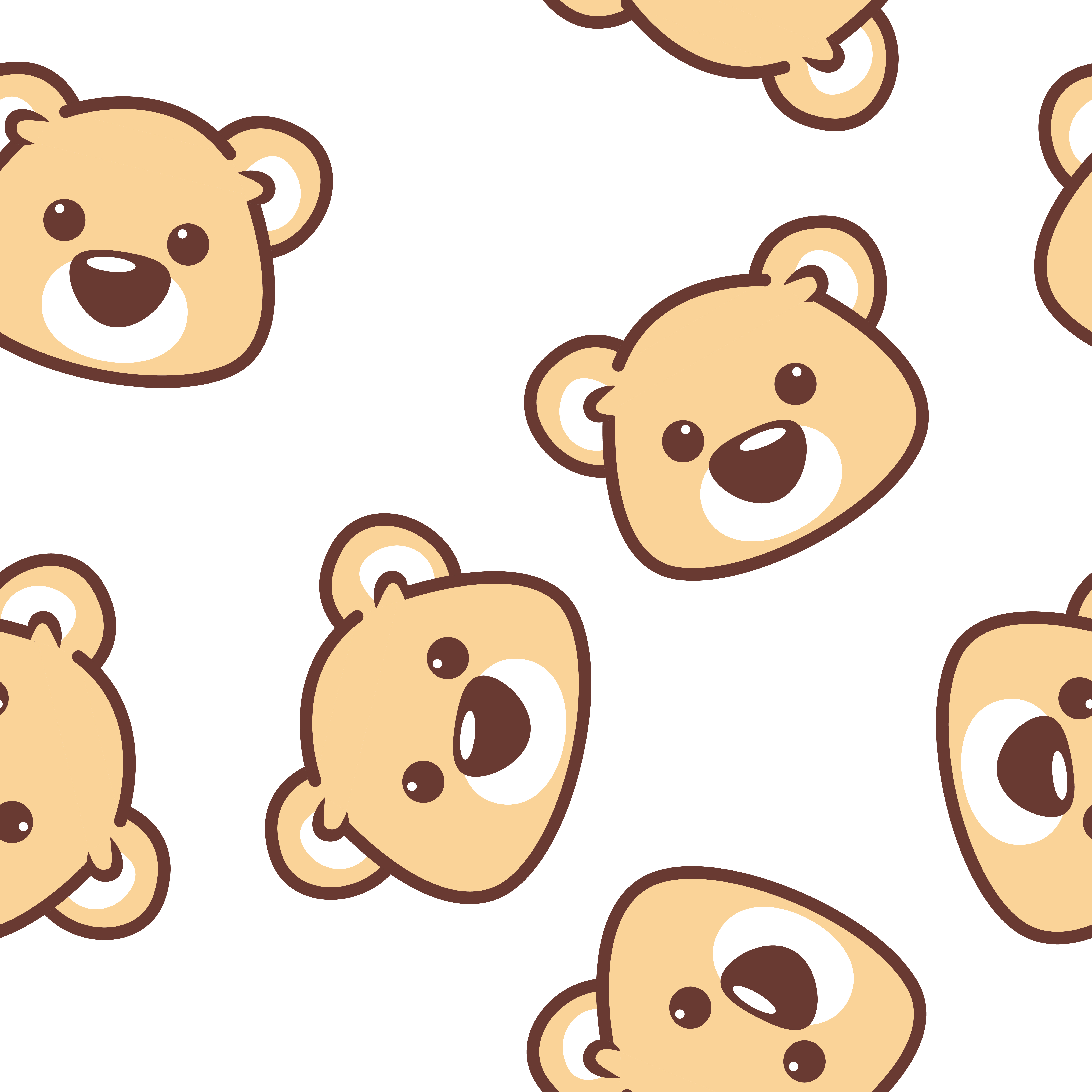 Download Cute bear face seamless pattern - Download Free Vectors ...