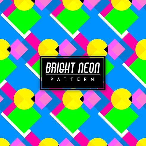 Bright Neon Colorful Shapes Seamless Pattern Background vector