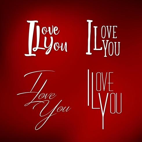 Set of I Love You vector