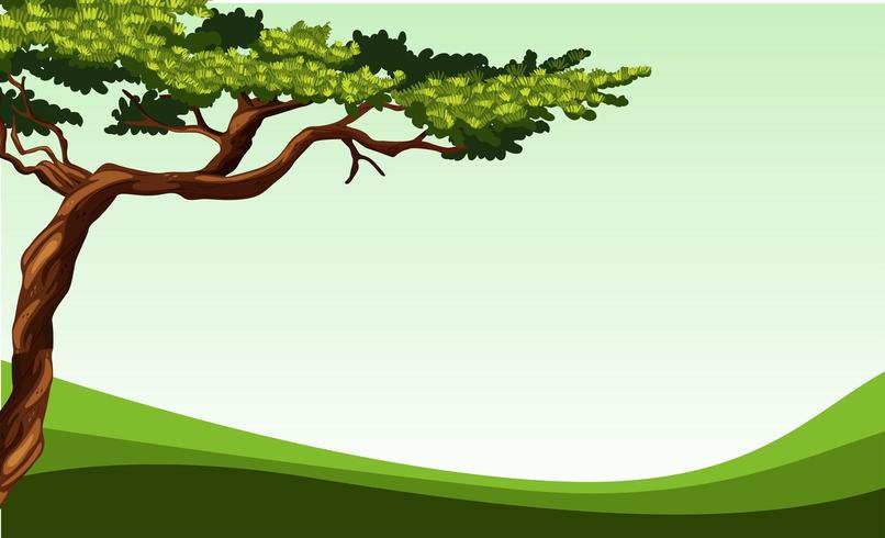 Nature scene with simple tree and field vector
