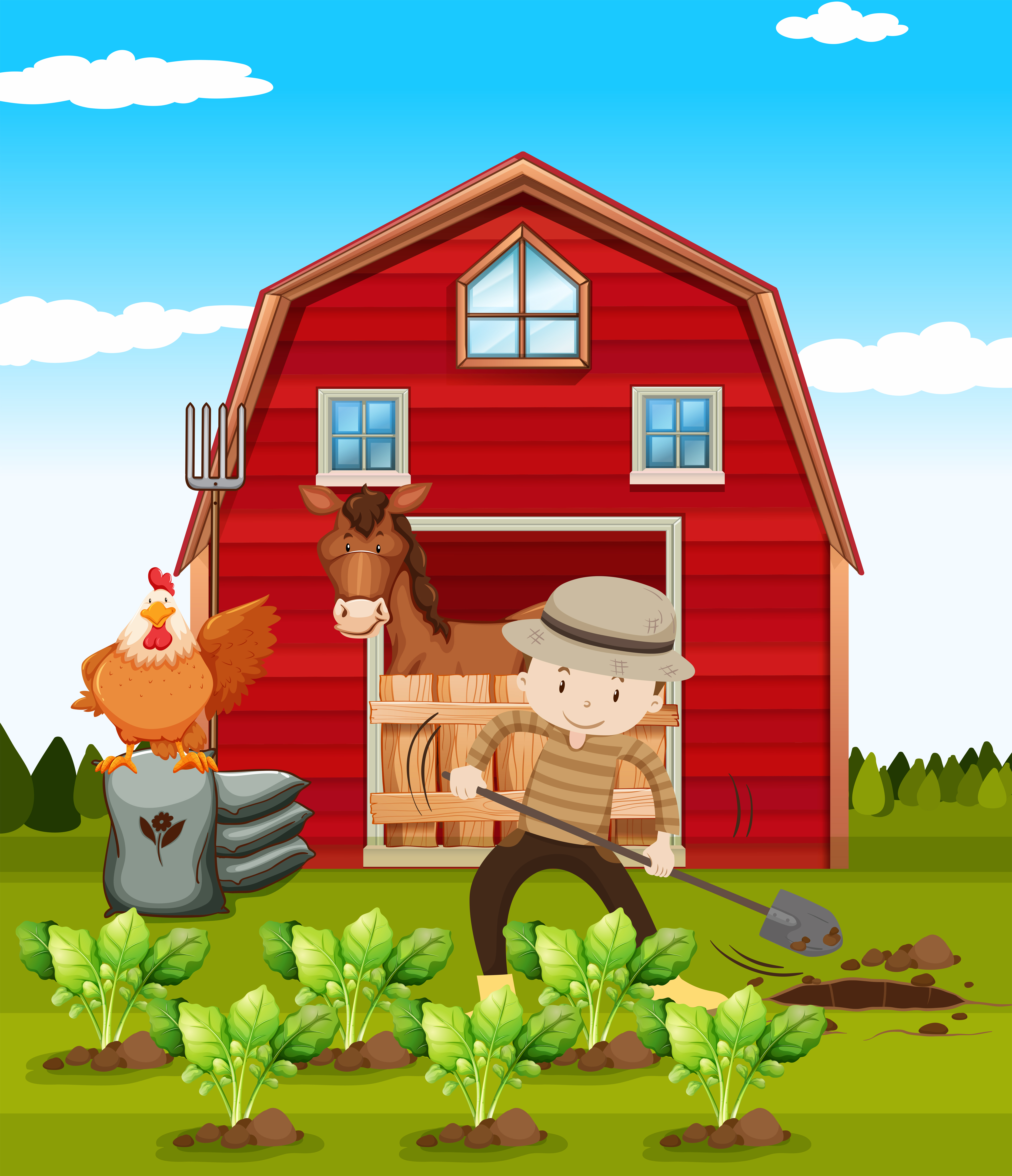 Working on the farm