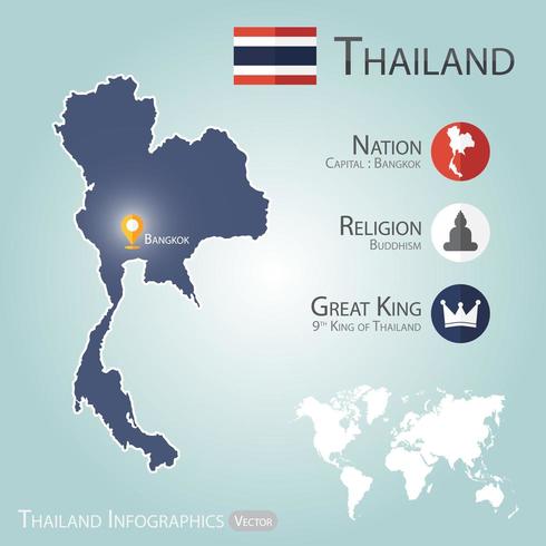 Infografía del mapa de Tailandia vector