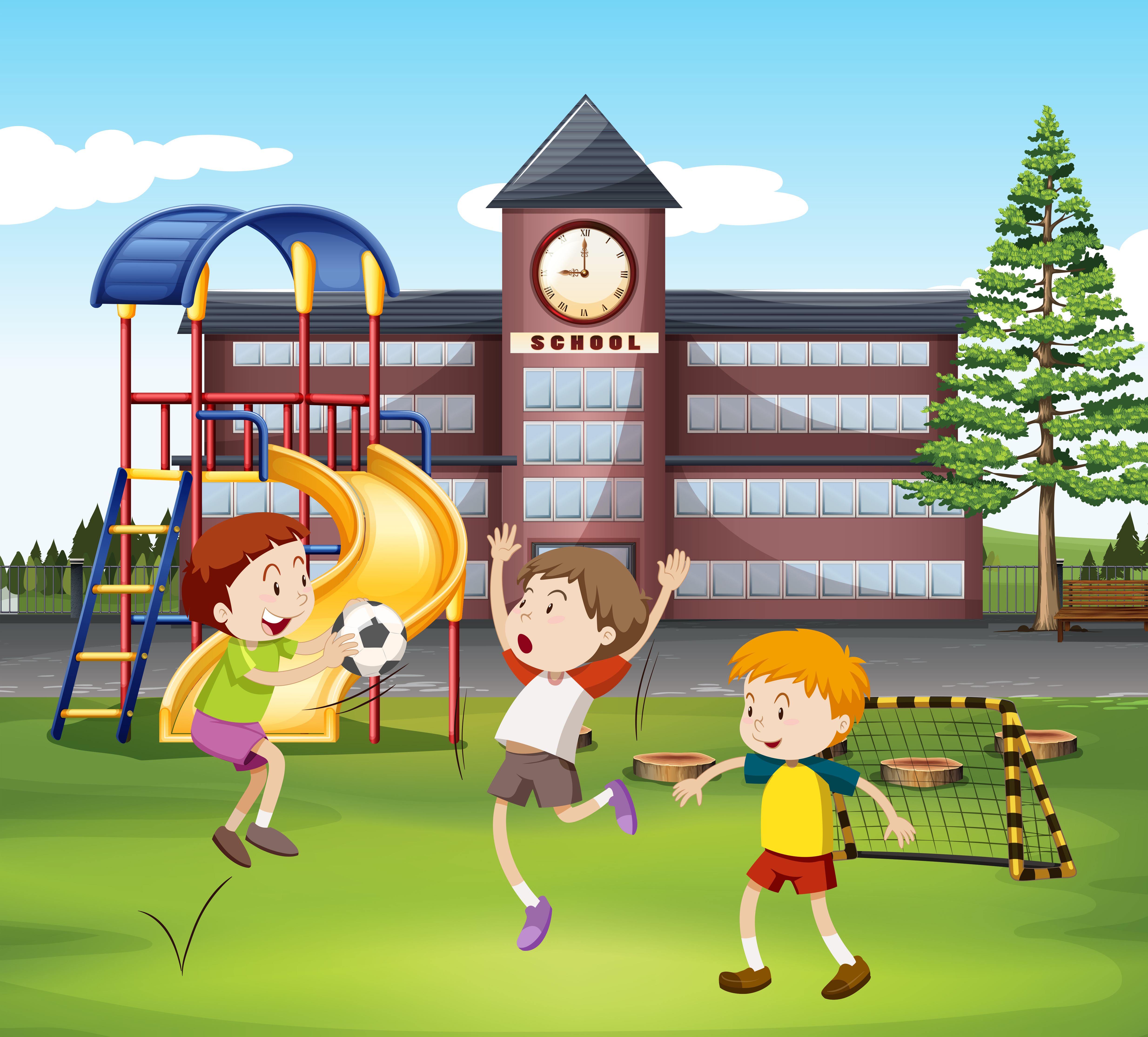 дети играют на школьной площадке. дети на школьной площадке. дети играющие на площадке. школьники на спортивной площадке. спортивная площадка рисунок для детей.
