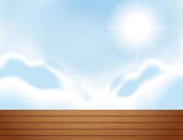 Scene of rooftop and blue sky background vector