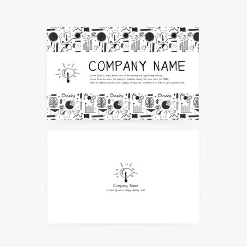 Business cards with hand drawn doodle business icons for your company. vector