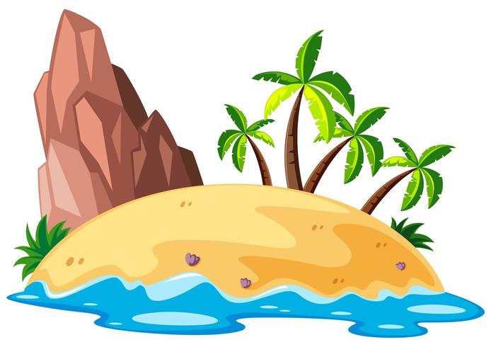 Scene with island in the sea vector