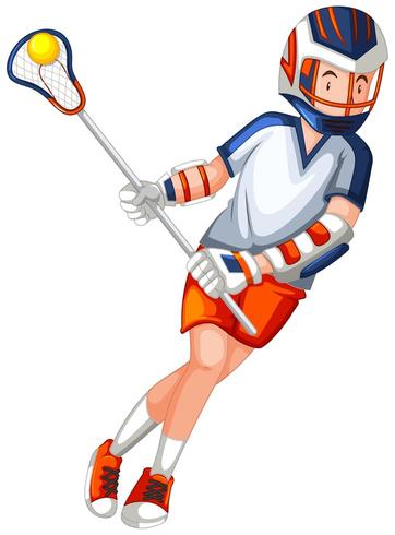 Un jugador de lacrosse masculino vector