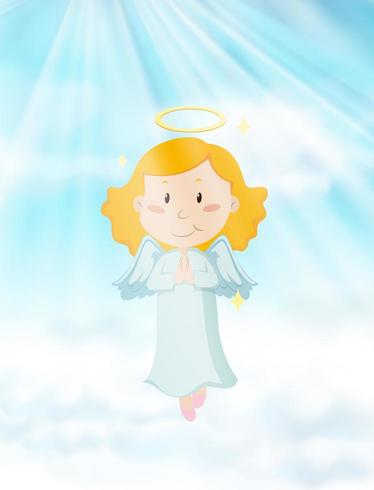 Angel flying in heaven vector