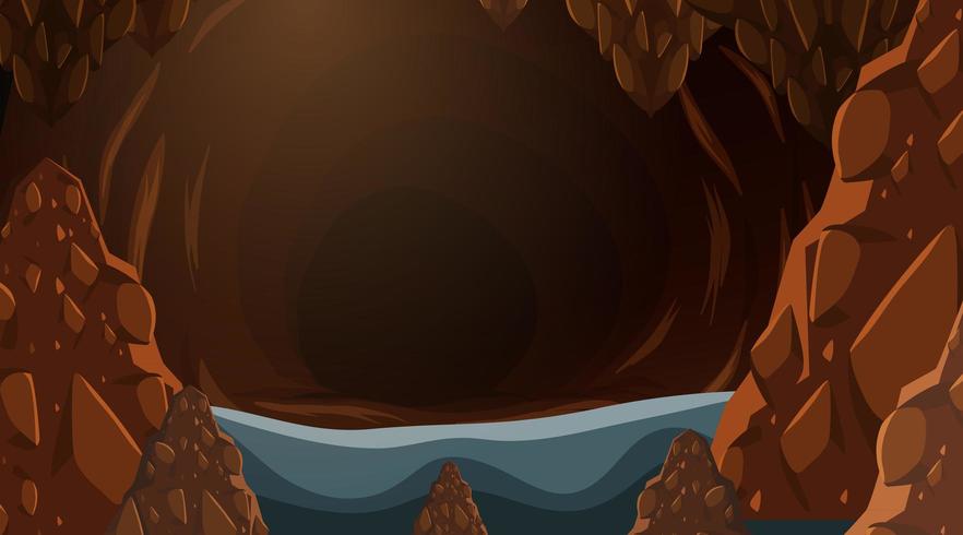 Dark cave background  vector