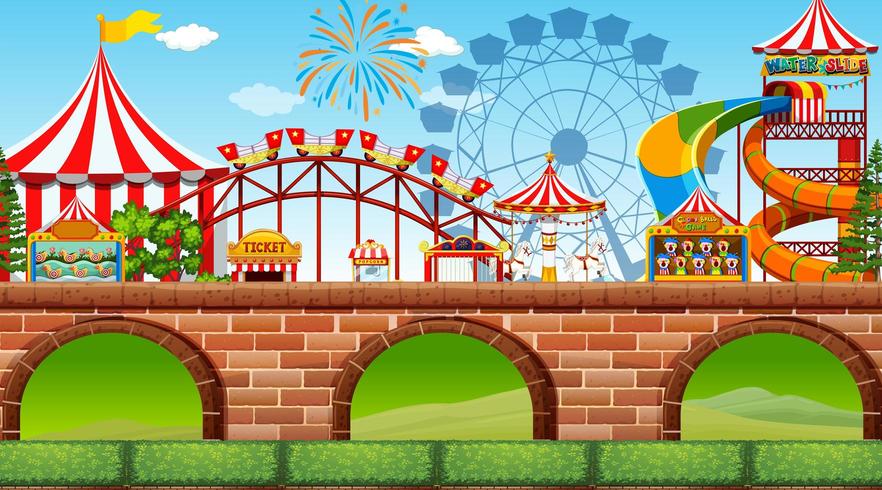 A scene of amusement park fair  vector