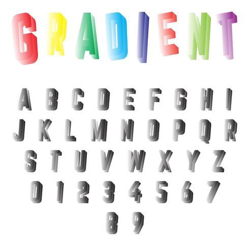 Gradient font template vector