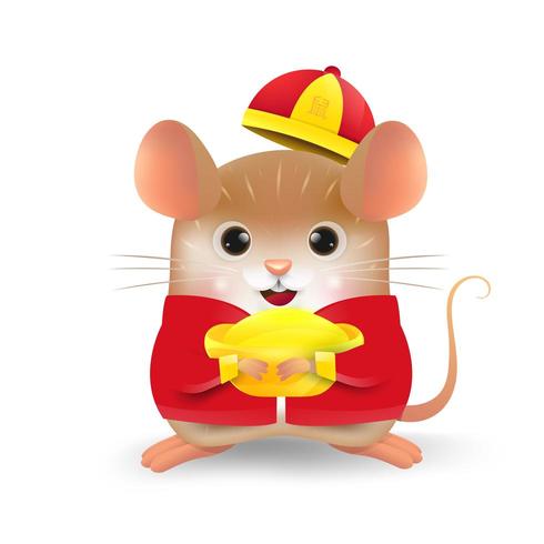 Rat with Chinese gold Ingot vector