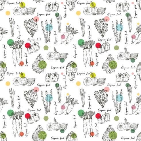 Organic Farm Vegetables Seamless Pattern vector