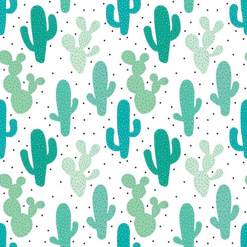 Cute Green Seamless Pattern vector