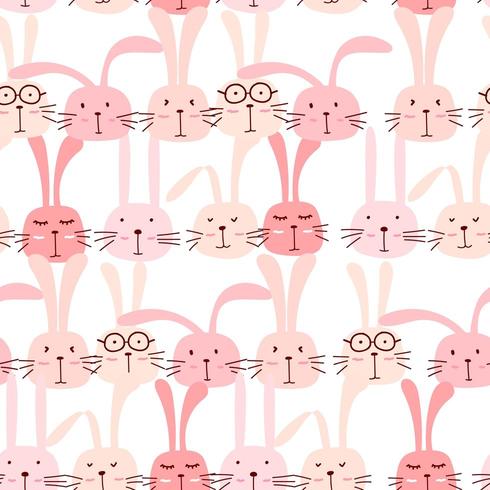 Seamless pattern with lovely bunny background vector