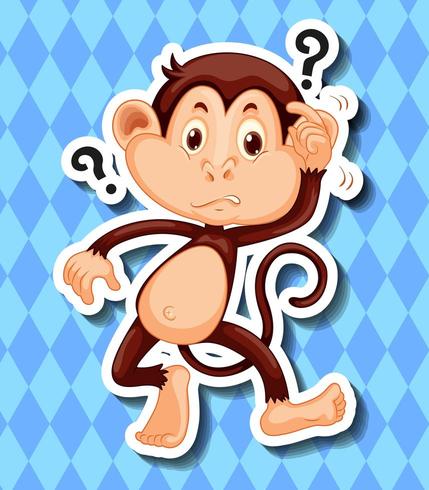 Monkey with question marks vector