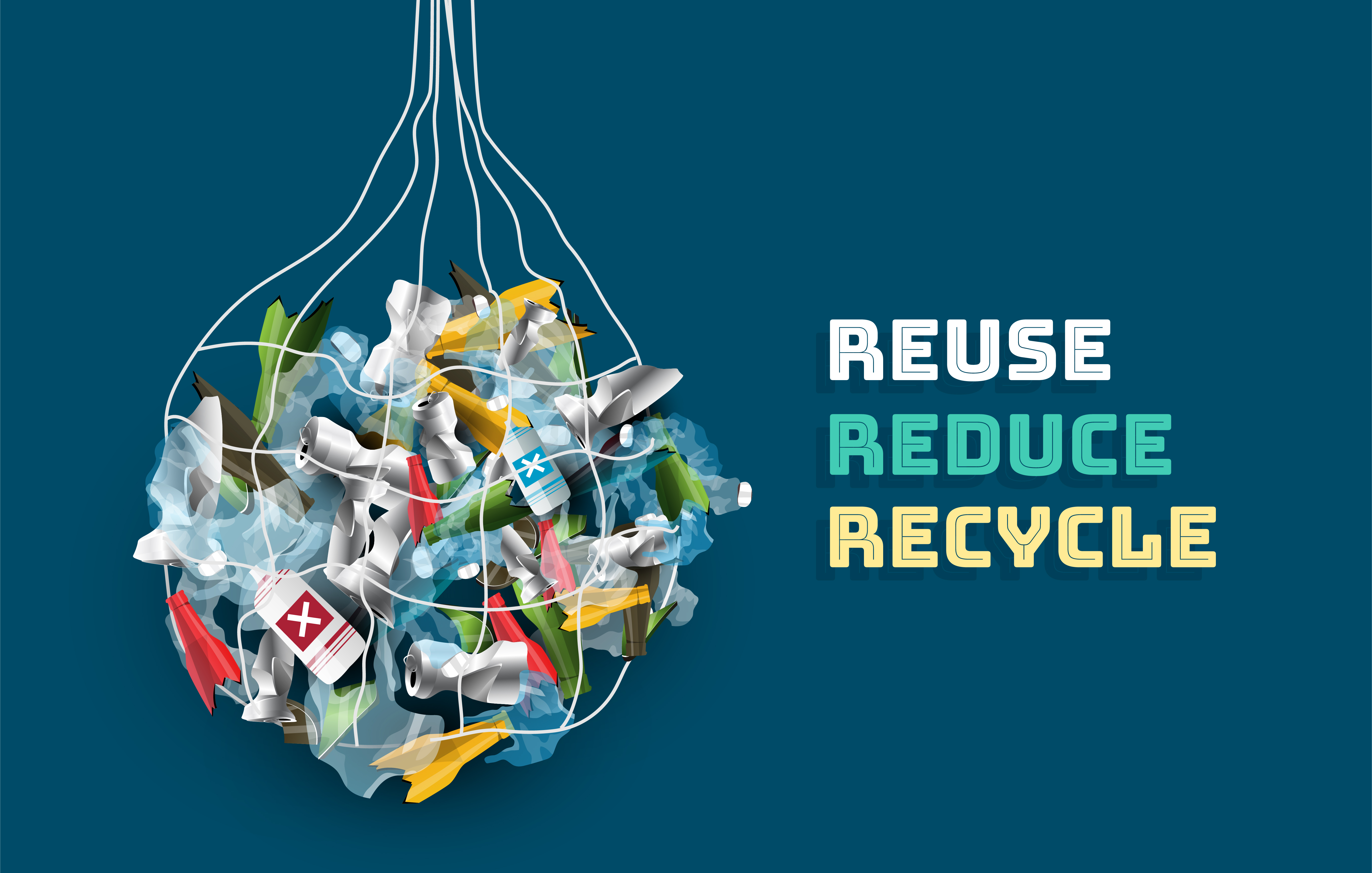 Save world from Plastic by Reuse Reduce and Recycle 669365 Vector Art