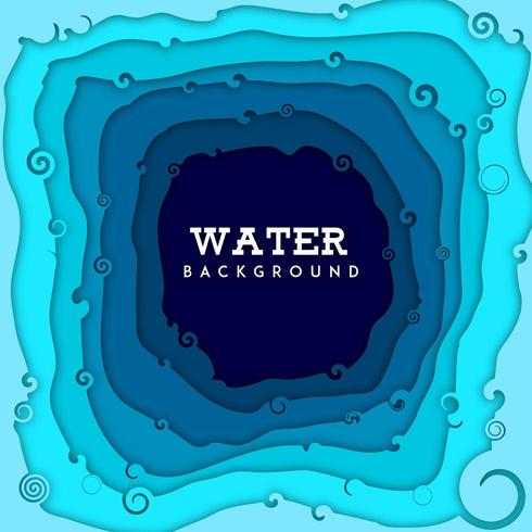 Nature Water Background with Paper Cut out effect vector