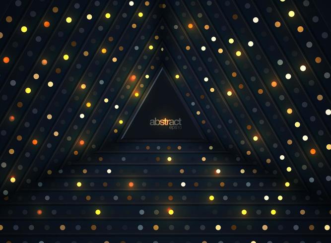 Abstract 3D background with luminous gold dots in 3D style vector