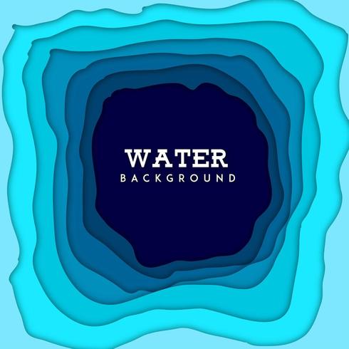 Nature Water Background with Paper Cut out effect vector
