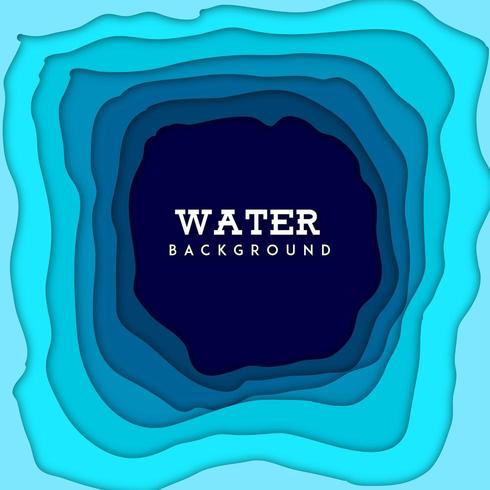 Fondo de agua natural con efecto de corte de papel vector