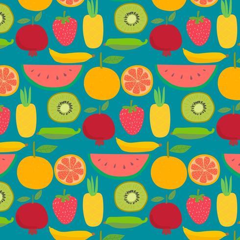 Patrón de fondo de frutas dibujadas a mano vector