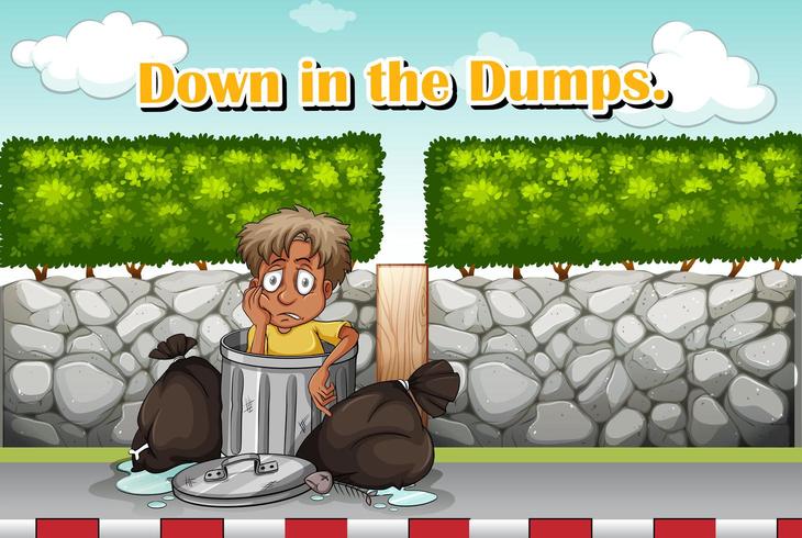 Idiom expression for down in the dumps vector