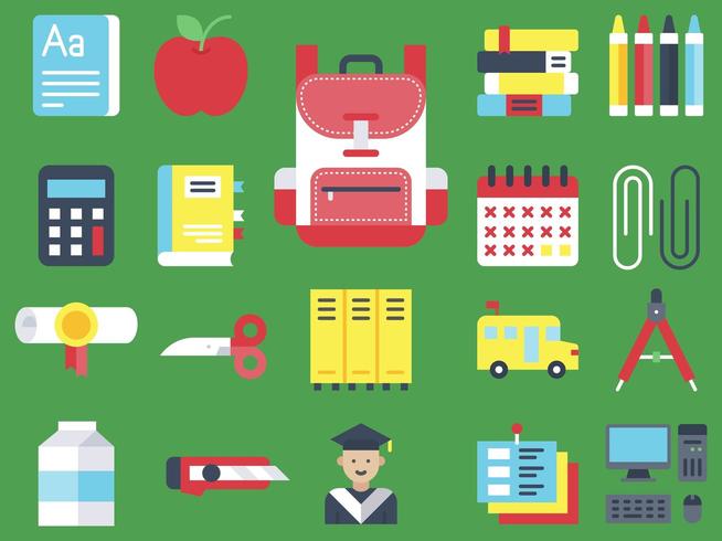 Back to school icon set vector