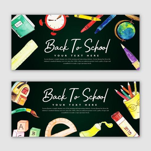 Back To School Banner Set vector