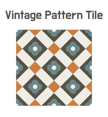 Flower tiled diamond pattern vector