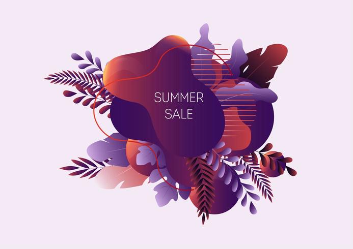 Summer sale web banner vector