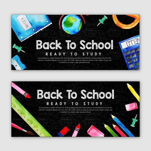 Back To School Banner Set vector