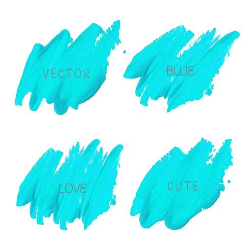 Electric Blue Brush Stroke Set vector