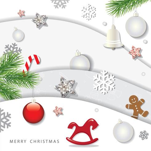 Christmas and Happy New Year Winter Background 3D Design vector