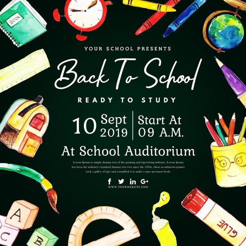 Back To School Poster vector