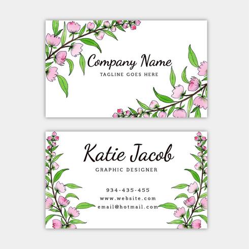 Watercolor Floral Business Card vector