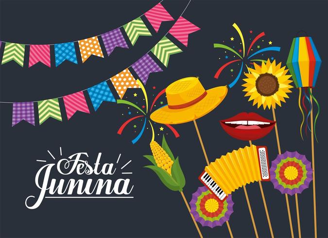 decoración de banner de fiesta para festa junina vector