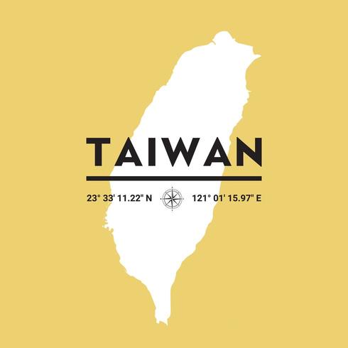 Vector Silhouette Map Of Taiwan