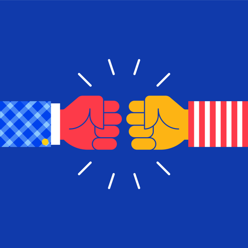 Fist Bump Friendship Sign Vector