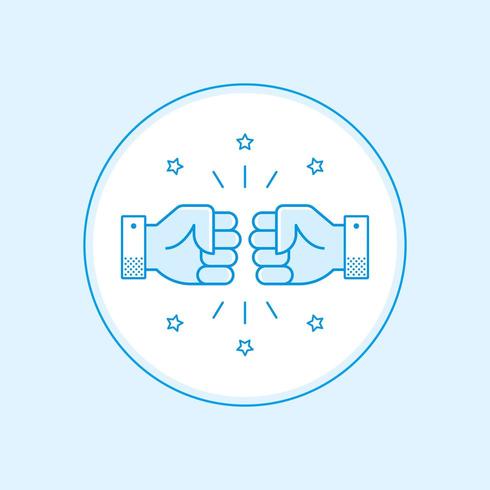 Fist Bump Flat Line Icon vector
