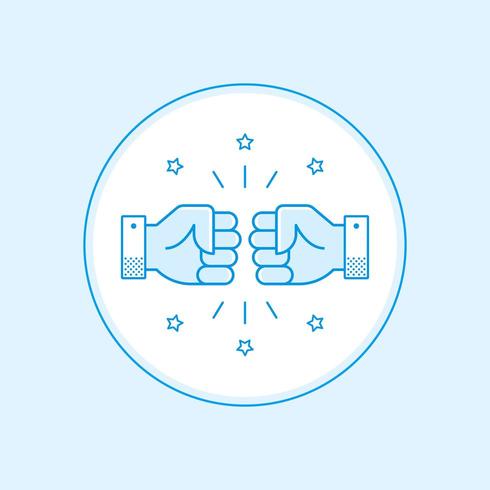 Fist Bump Flat Line Icon vector